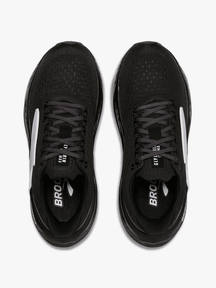 Glycerin Max sneakers in branded black and soft lilac color way on light gray background