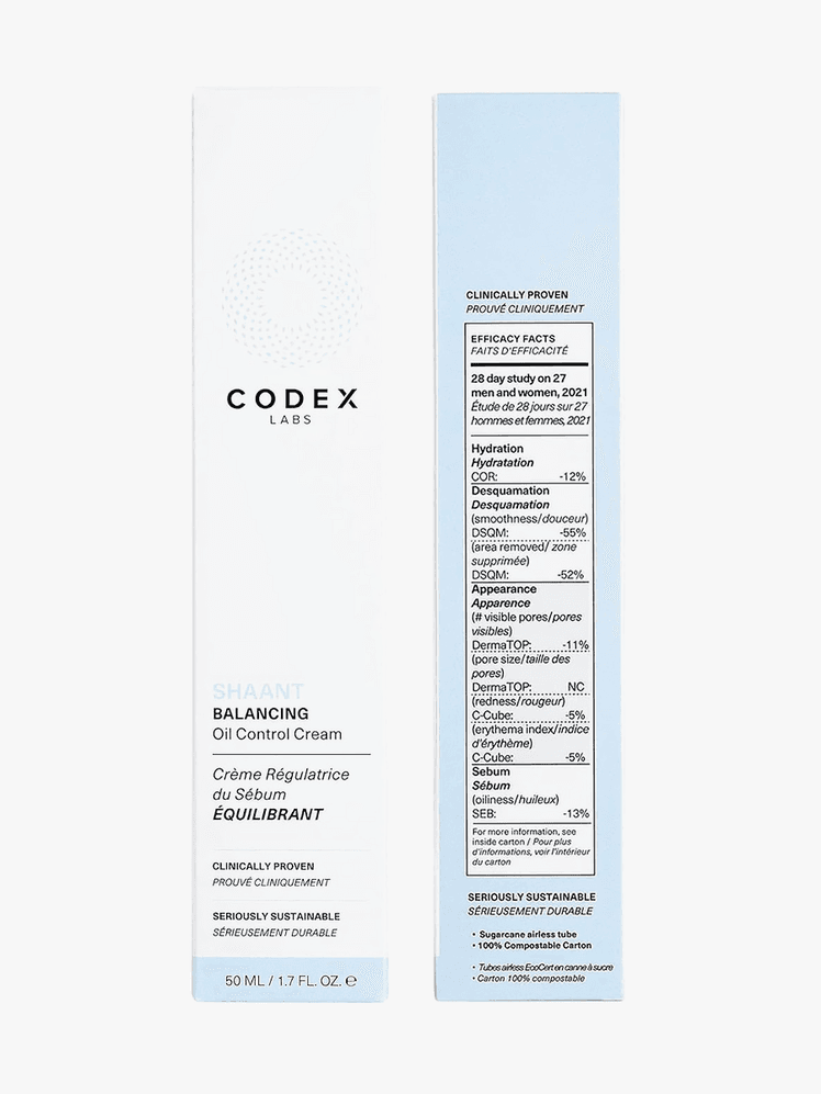 Shaant Balancing Oil Control Cream branded box packaging on light gray background